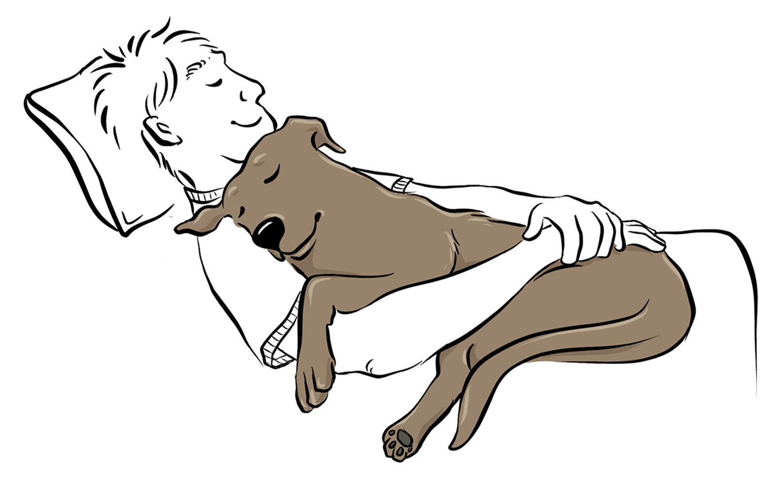 chien câlin bug position de sommeil
