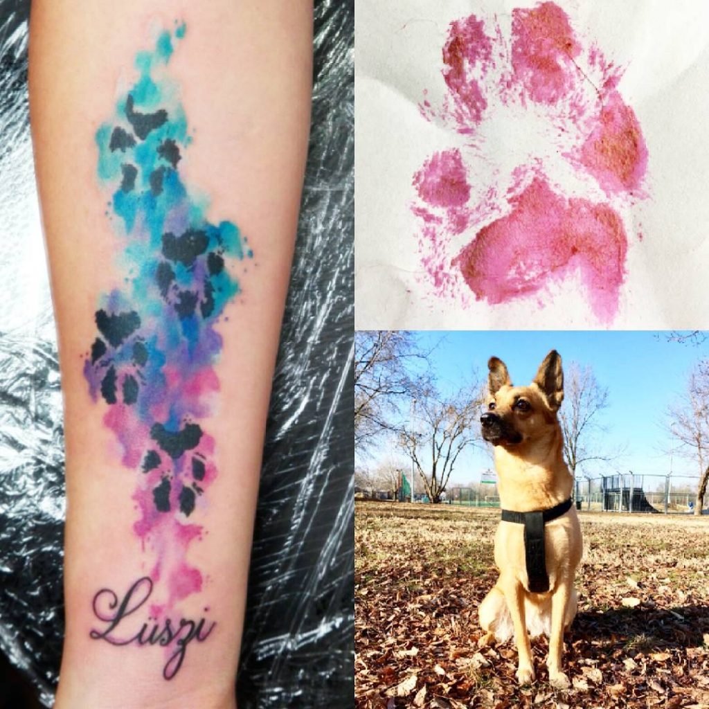 Idées de tatouage avec empreintes de pattes de chien 